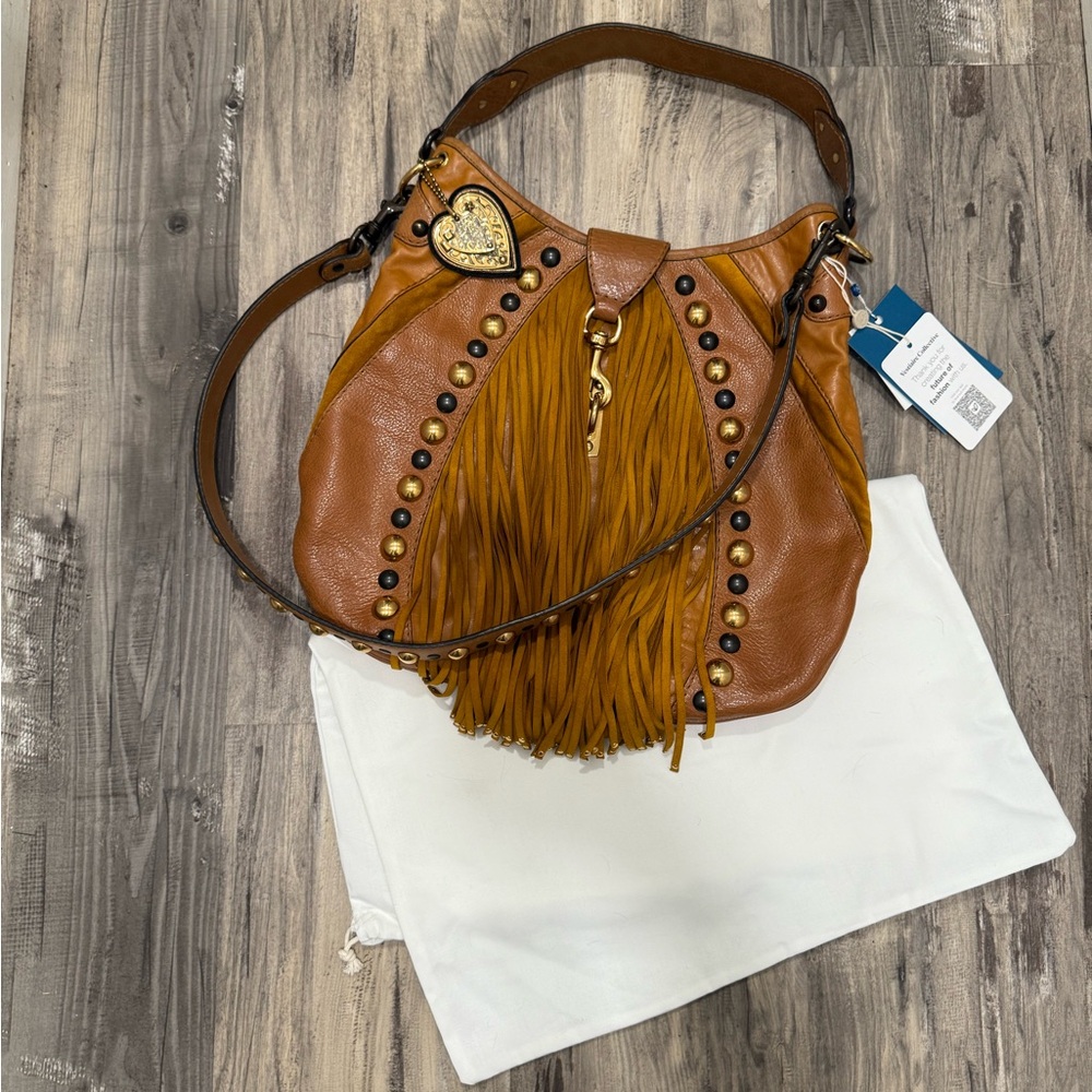 Gucci babouska studded Leather Fringe hobo 2 way bag guccisima vintage Y2K